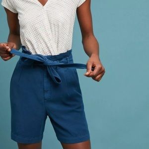 NWT Anthropologie Tencel Paper Bag Belted Shorts